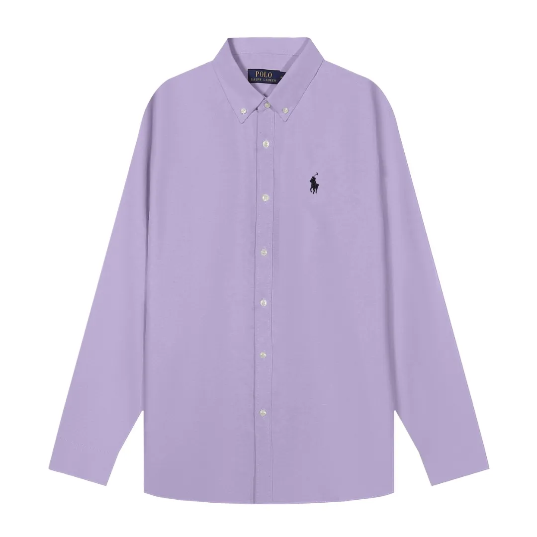 🅿️198 LO5# The highest quality in the market, can be scanned, long-term sales, Ralph Lauren cardigan polo embroidered logo import and export version, classic version cotton dyed Oxford cloth shirt Ralph Lauren/Ralph Lauren Men's 23 autumn classic version cotton dyed Oxford cloth shirt RL's popular Oxford cloth boyfriend big shirt on the street this year! This is the first shirt in autumn~ This one really wins with its color! It looks white and soft, and the upper body is full of temperament. It is not difficult to wear, and it is easy to wear! It is so beautiful! It can travel through four seasons and looks good no matter how you match it. This is a very rare color! I fell in love at first sight haha! Four sizes, XS-L, same style for men and women~ Size: XS, S, M, L color: purple, yellow, white, blue, pink, gray